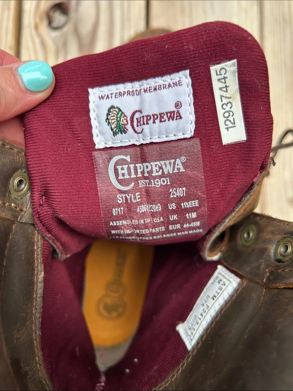 Chippewa 25407 Men’s USA Made Waterproof Steel Toe Logger Boots   size 11 EEE